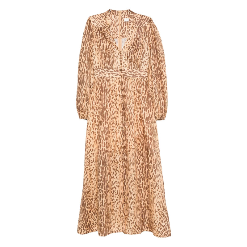 Zimmermann Leopard-print Button-front Dress