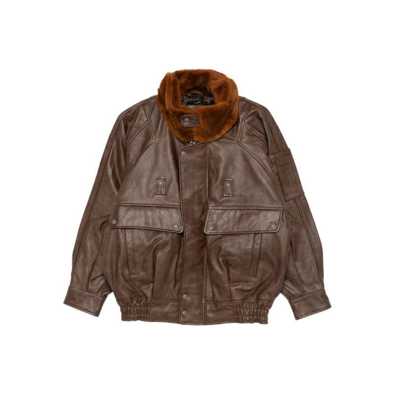 R13 Flap-pocket Leather Jacket