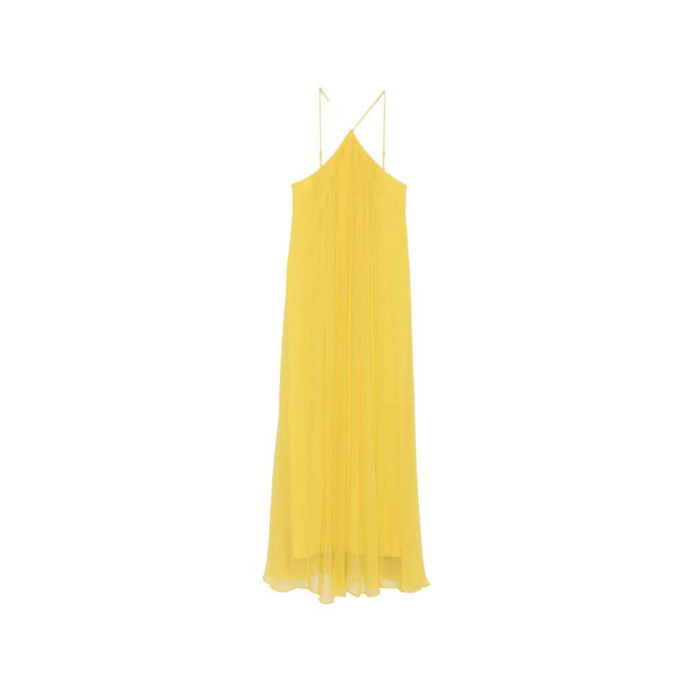 Staud Dasha Pleated Halterneck Maxi Dress