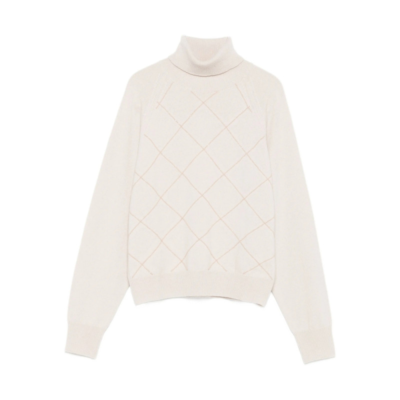 Peserico Diamond-pattern Turtleneck Sweater