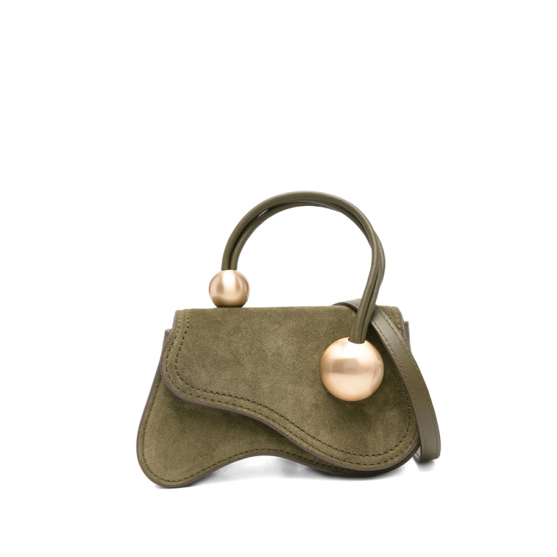 Cult Gaia Curved-suede Embellished Tote Bag
