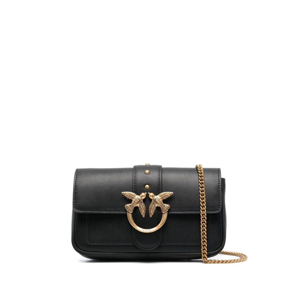 Pinko Love One Pocket Leather Crossbody Bag
