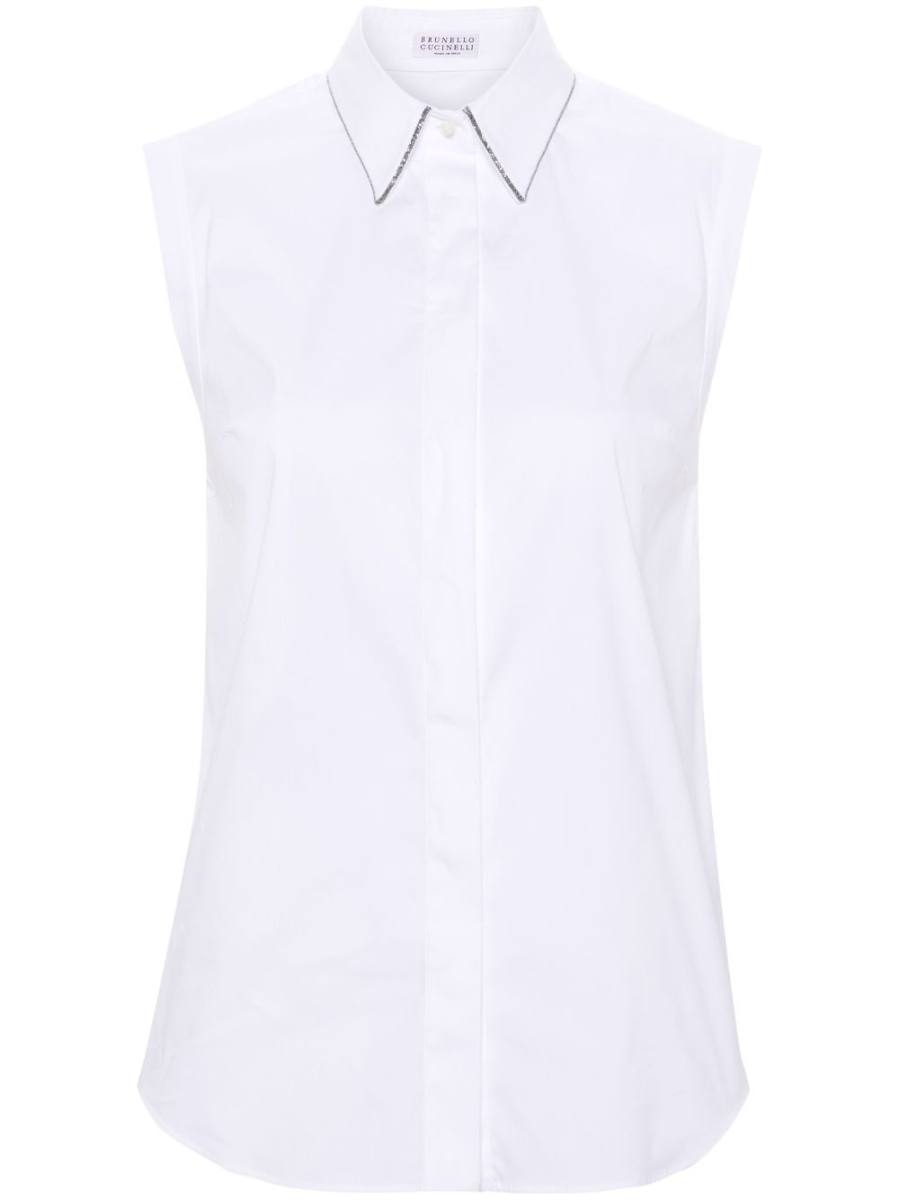 sleeveless button-up shirt