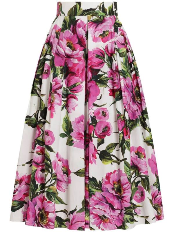 printed midi skirt