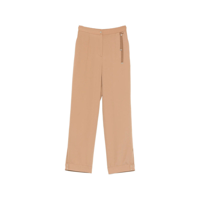 Herno Grosgrain-detail Slit-hem Trousers