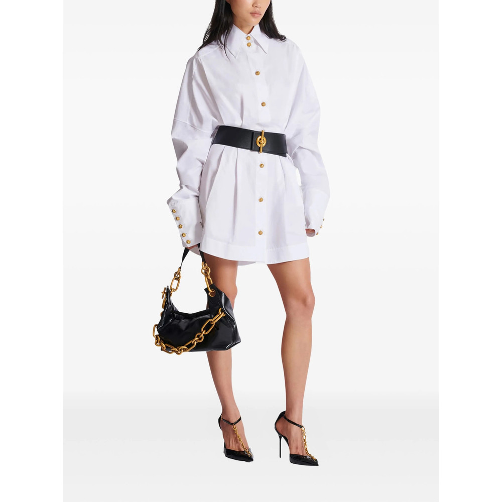 Balmain Buttoned Poplin Shirt Dress