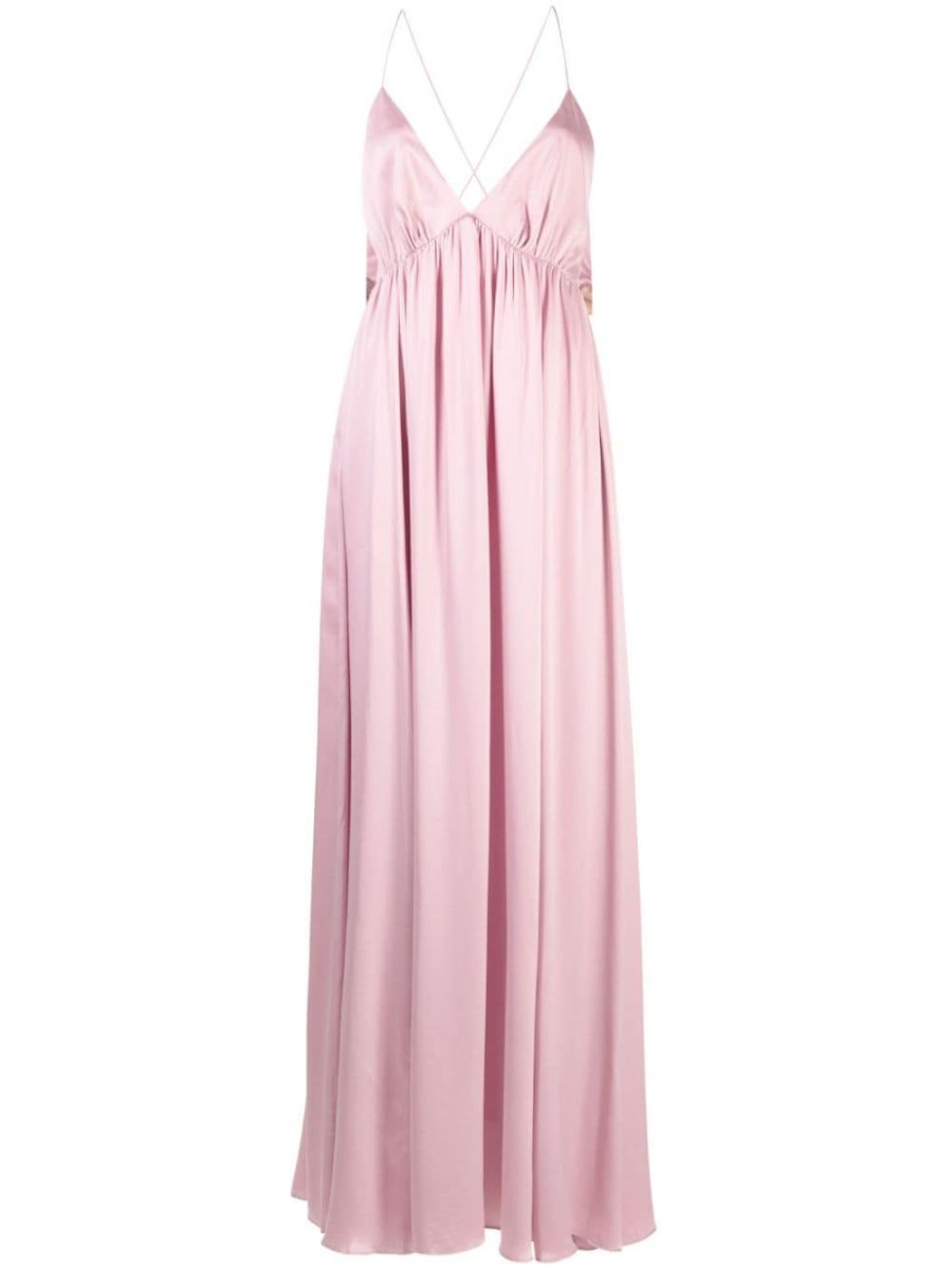 Sensory gathered silk maxi dress