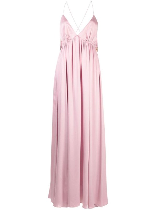 Sensory gathered silk maxi dress