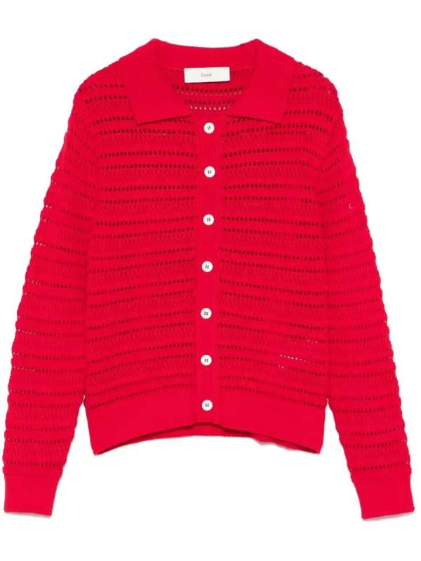 open-collar cardigan