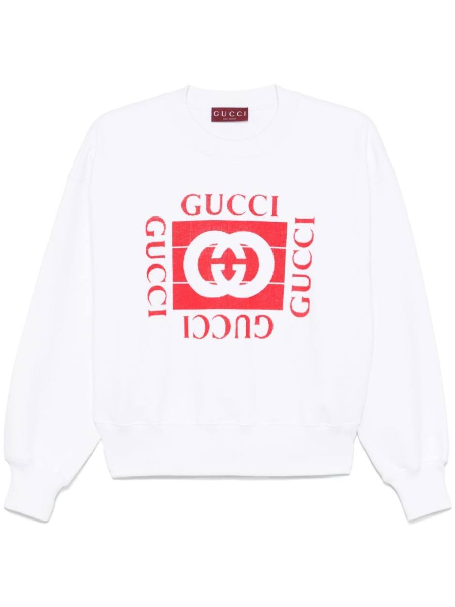 flocked-logo sweatshirt