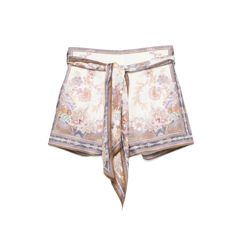 Zimmermann Luna Scarf Tie Printed Shorts