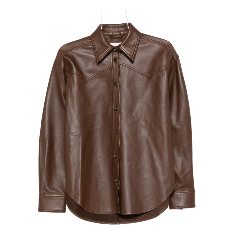 Haikure Leather Shirt Jacket