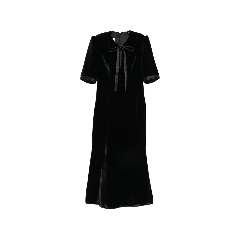 De Santis Bow-detail Velvet Midi Dress