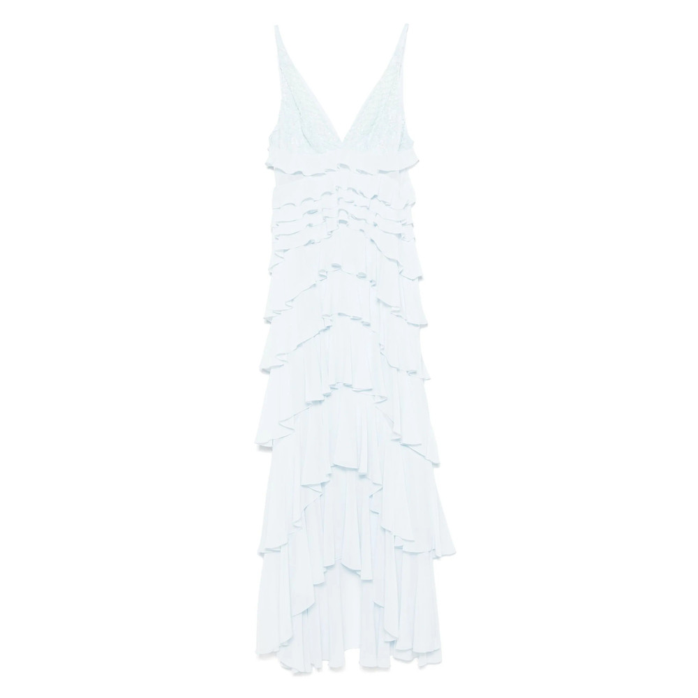 Elisabetta Franchi Georgette Tiered Gown