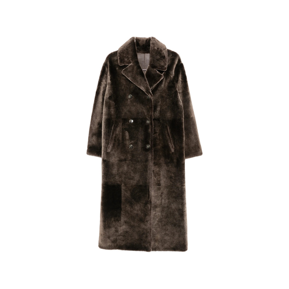 Yves Salomon Double-breasted Shearling Coat