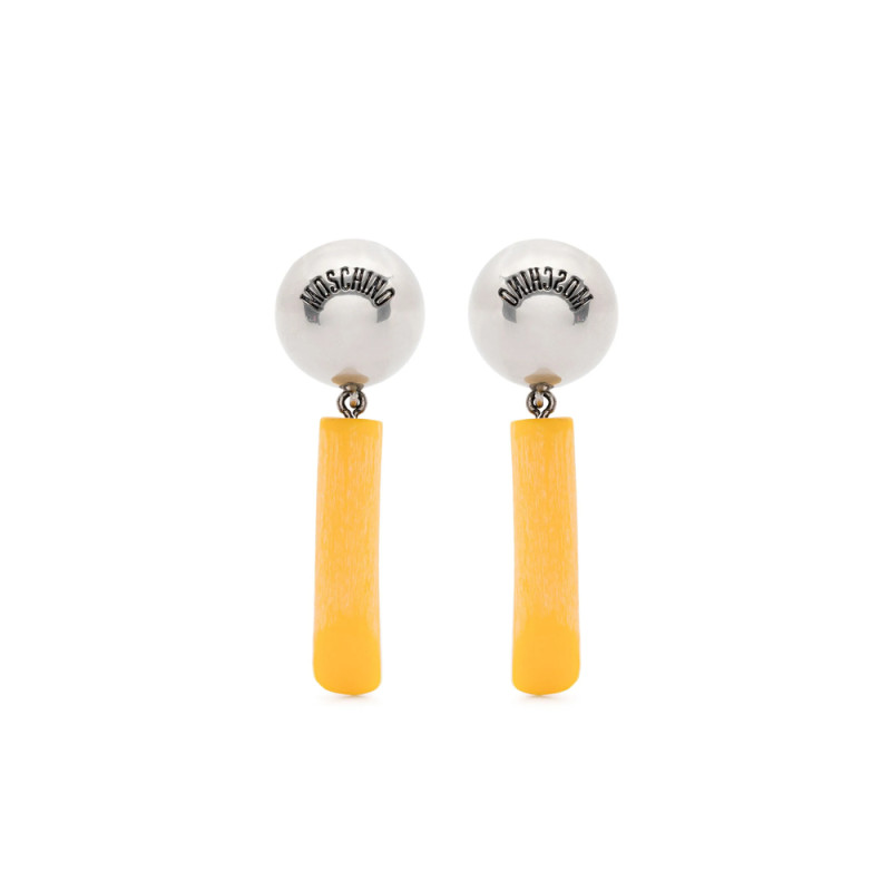 Moschino Logo-engraved Clip-on Earrings