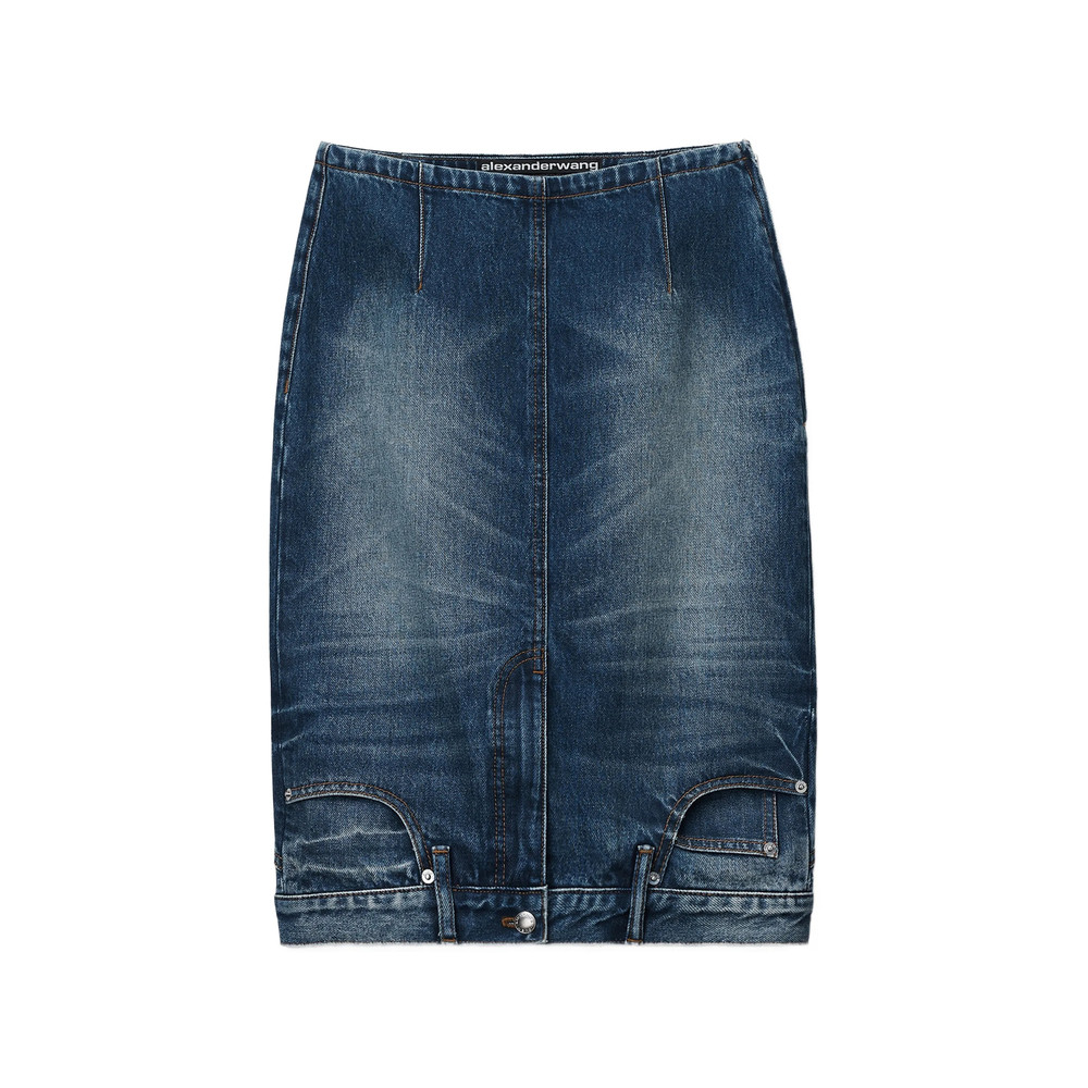Alexander Wang Upside Down Denim Pencil Skirt