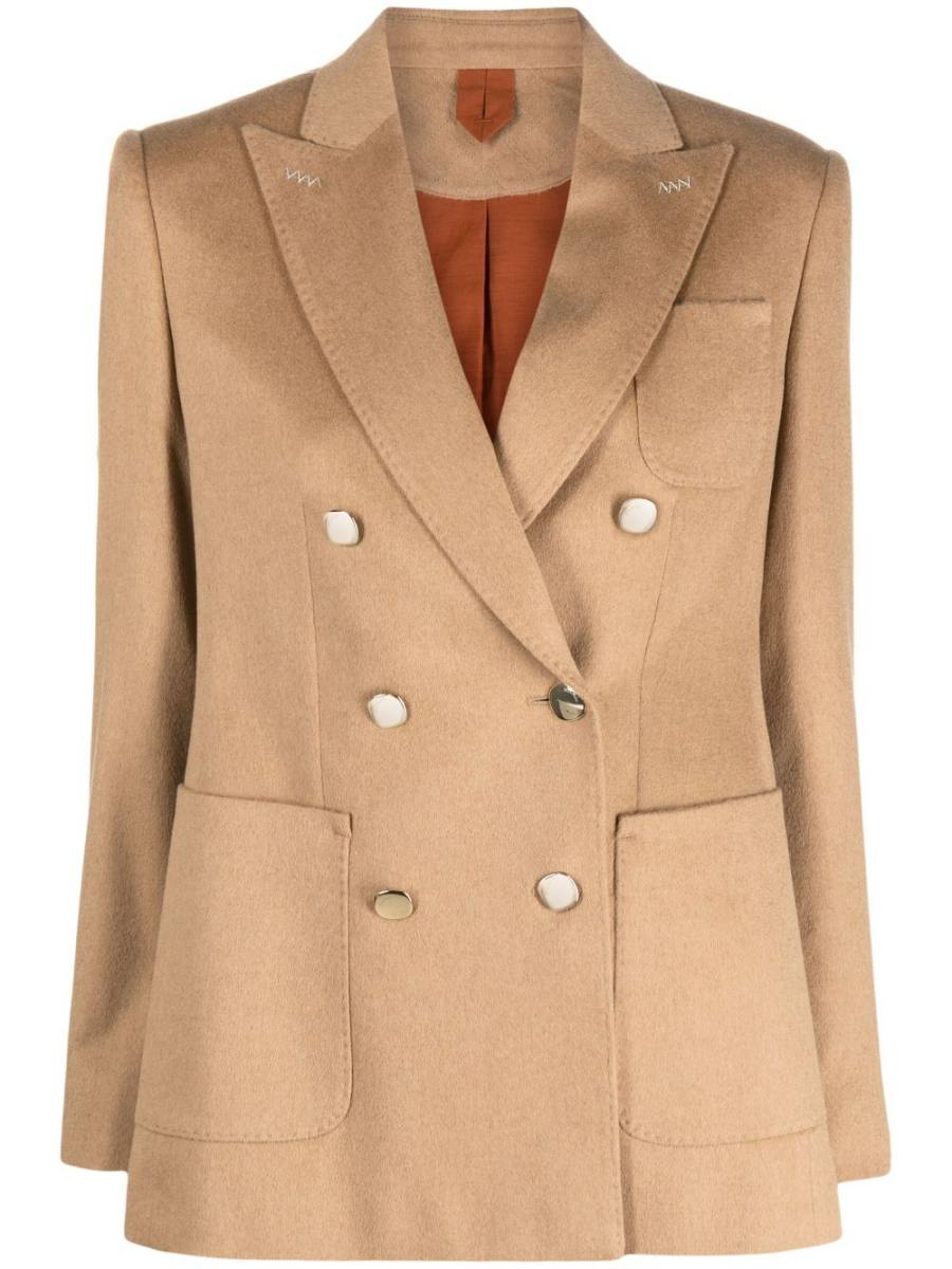 fitted double-breasted blazer