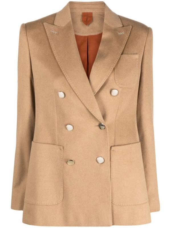 fitted double-breasted blazer
