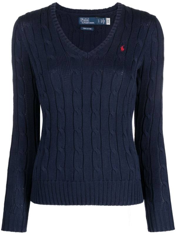 Kimberly Polo Pony cable-knit jumper