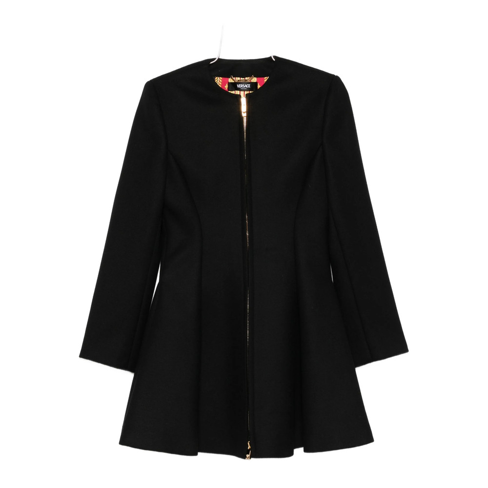 Versace Zip-front Flared Coat