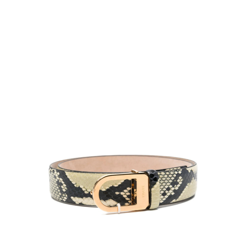 Khaite Snakeskin-effect Buckled Belt