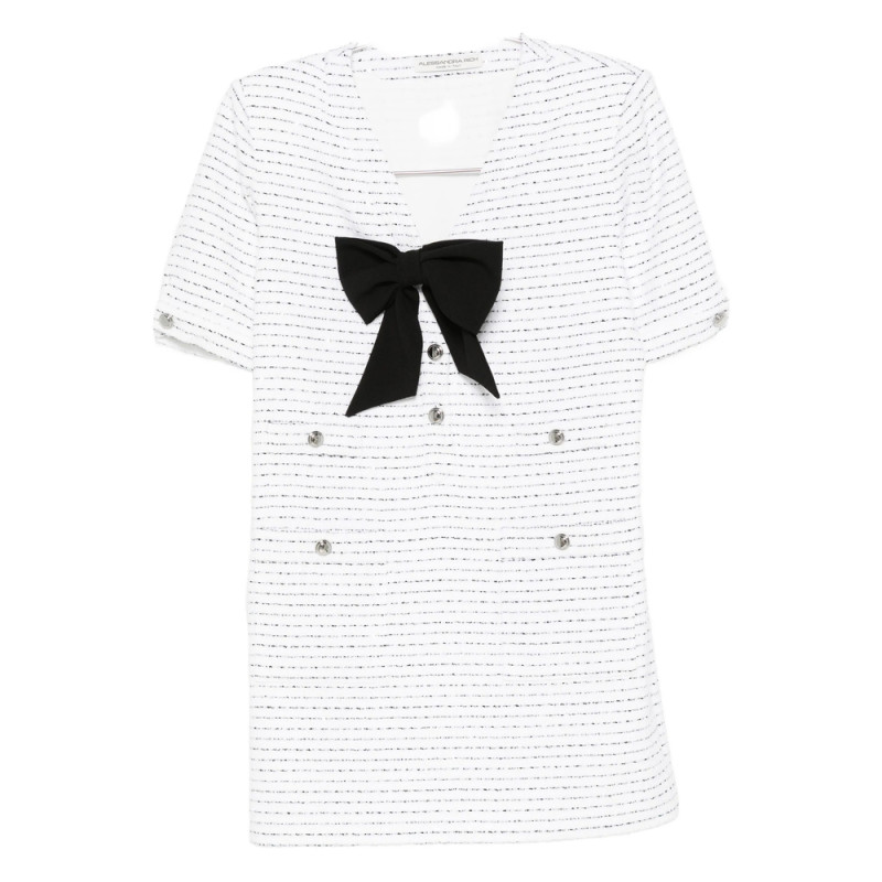 Alessandra Rich Bow-detail Tweed Dress