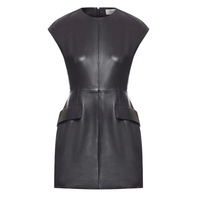 Sportmax Flap-pocket Leather Mini Dress