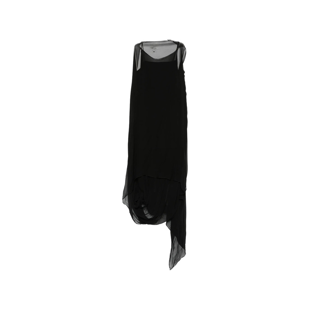 Staud Viona Sheer-panelled Draped Maxi Dress