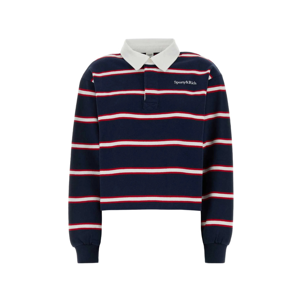Sporty & Rich Blondie Serif Striped Polo Shirt