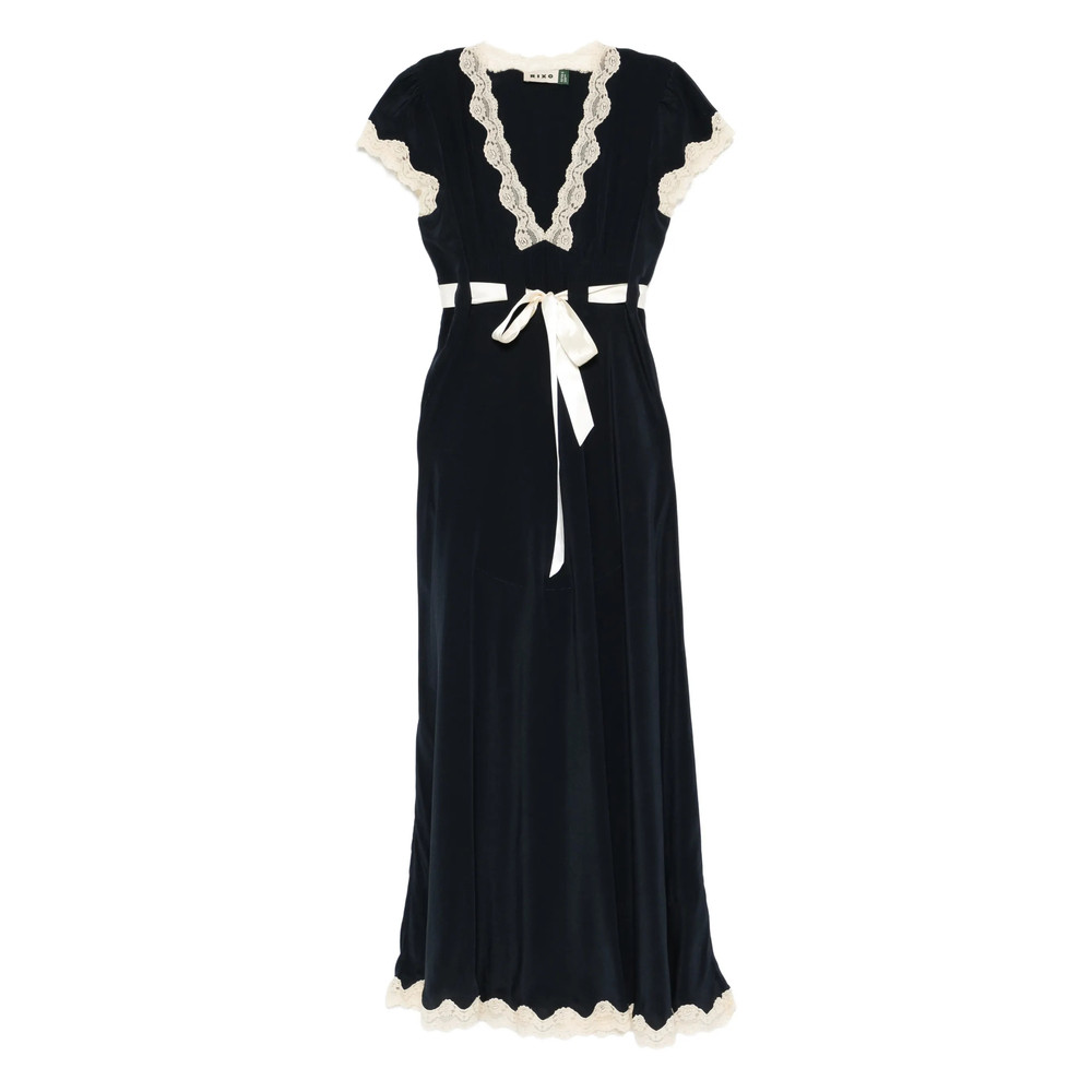 Rixo Marlice Lace-detail Tie-detail Midi Dress