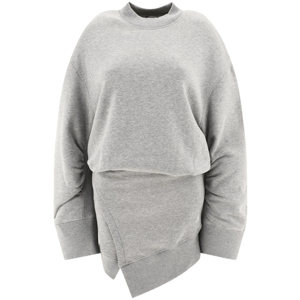 The Attico Gathered-sleeve Sweatshirt Minidress
