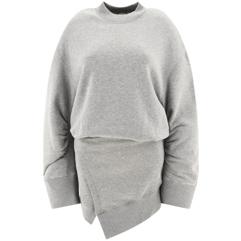 The Attico Gathered-sleeve Sweatshirt Minidress