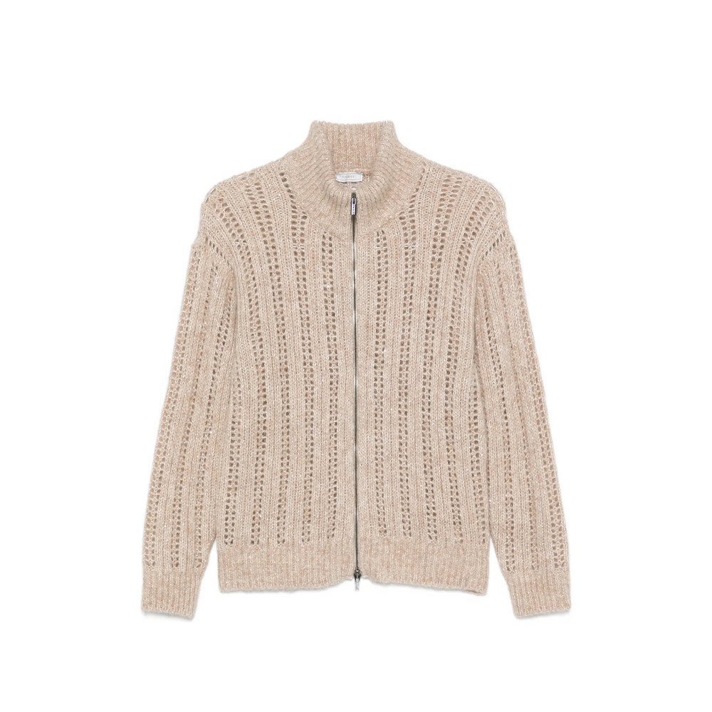 Peserico Open-knit Zip-up Cardigan