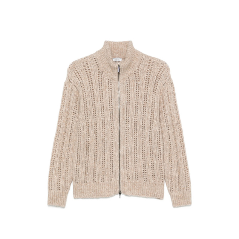 Peserico Open-knit Zip-up Cardigan