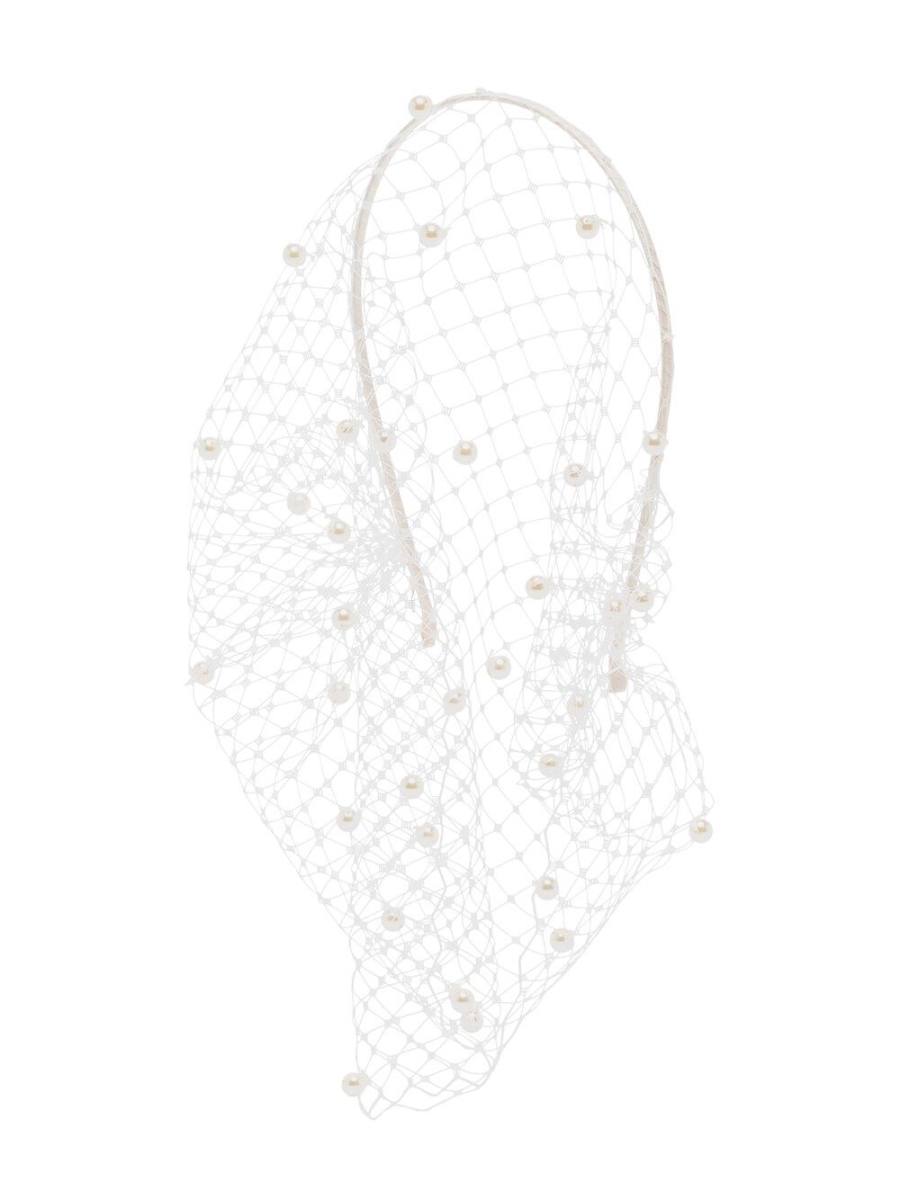Violette pearl-embellished veil headband
