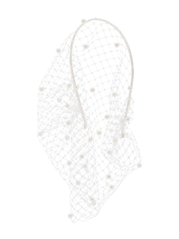 Violette pearl-embellished veil headband