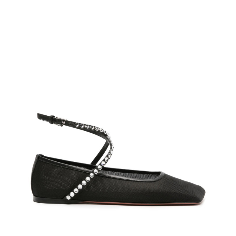 Amina Muaddi Ane Mesh Ballerina Shoes