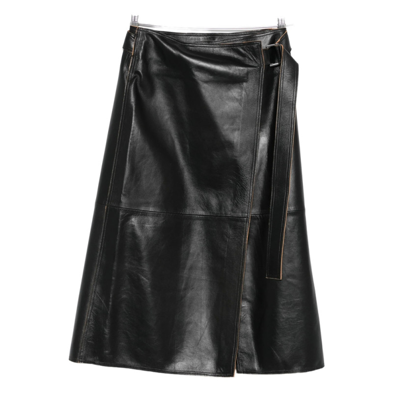 Calvin Klein Jeans Wrap-design Leather Skirt