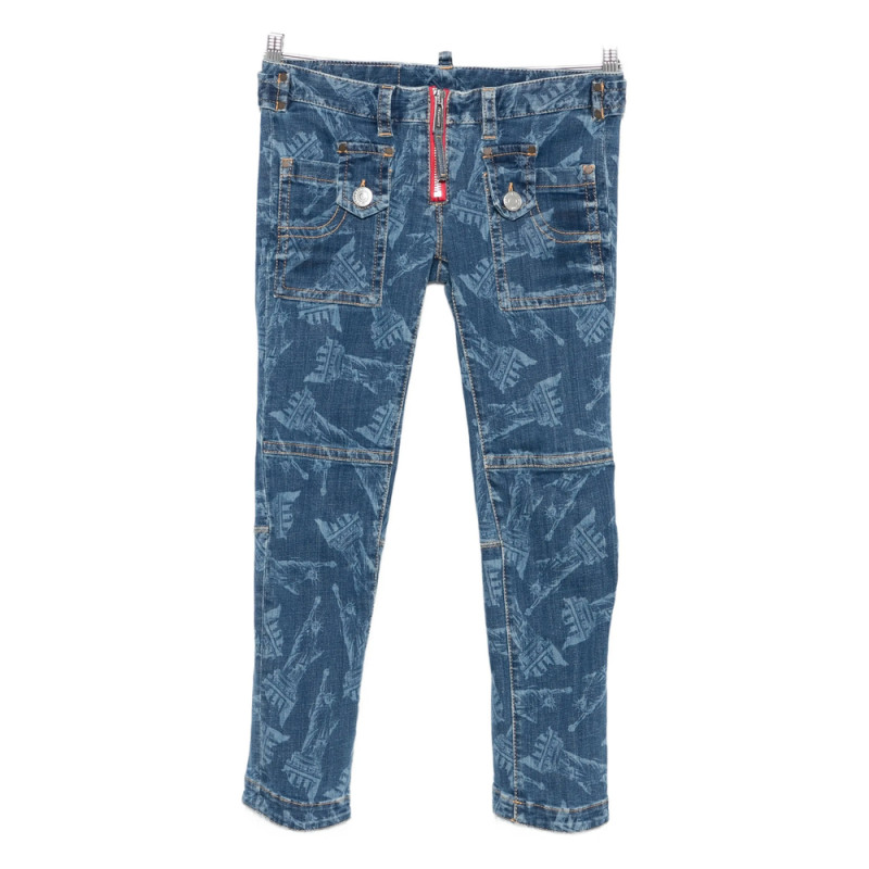 Dsquared2 Statue Of Liberty Printed Skinny Jeans