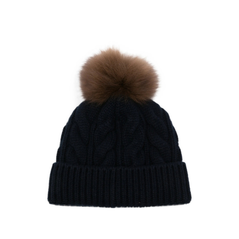 Moncler Grenoble Cable-knit Pompom Beanie Hat