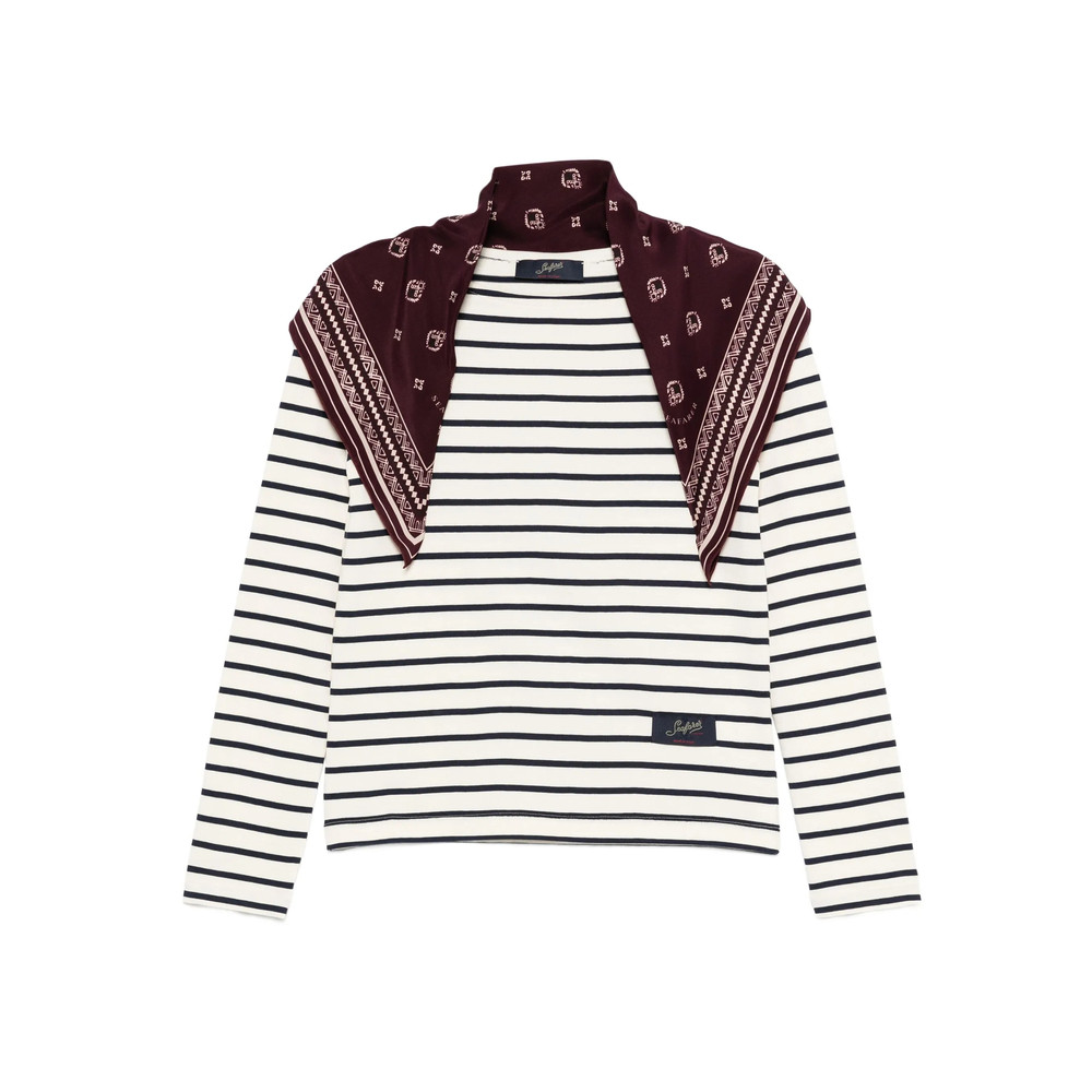 Seafarer Striped Bandana-detail Long-sleeves T-shirt