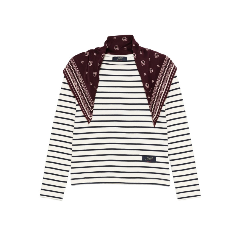 Seafarer Striped Bandana-detail Long-sleeves T-shirt