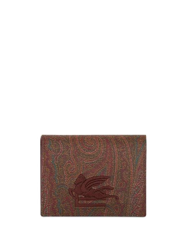 paisley-print bi-fold cardholder