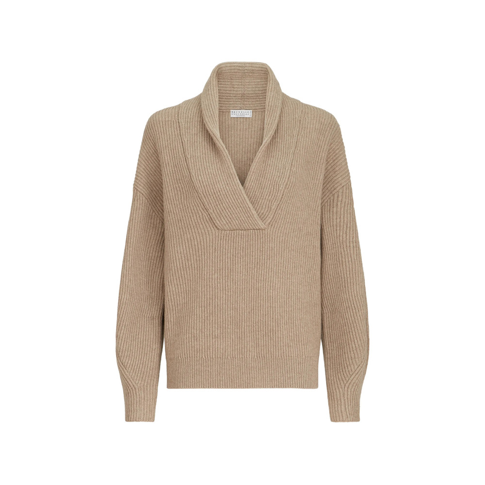 Brunello Cucinelli Cashmere English-rib Sweater With Monili