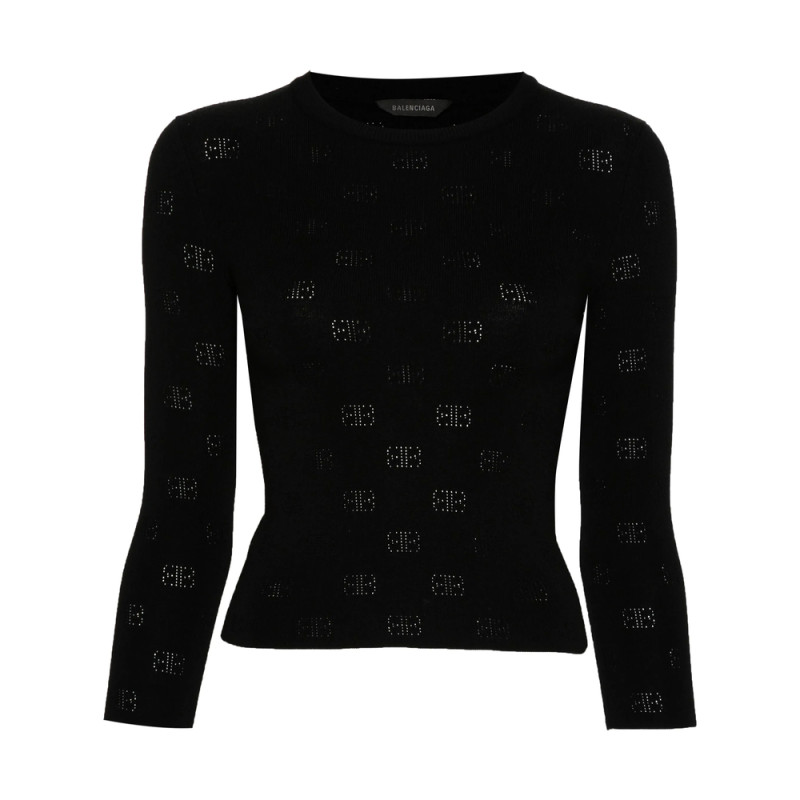 Balenciaga BB-pattern Open-knit Jumper