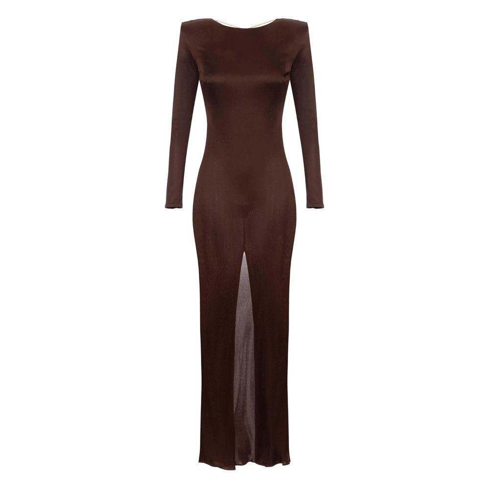 Elisabetta Franchi Crew-neck Maxi Dress
