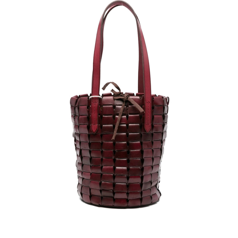 Dragon Diffusion Leather-woven Bucket Bag