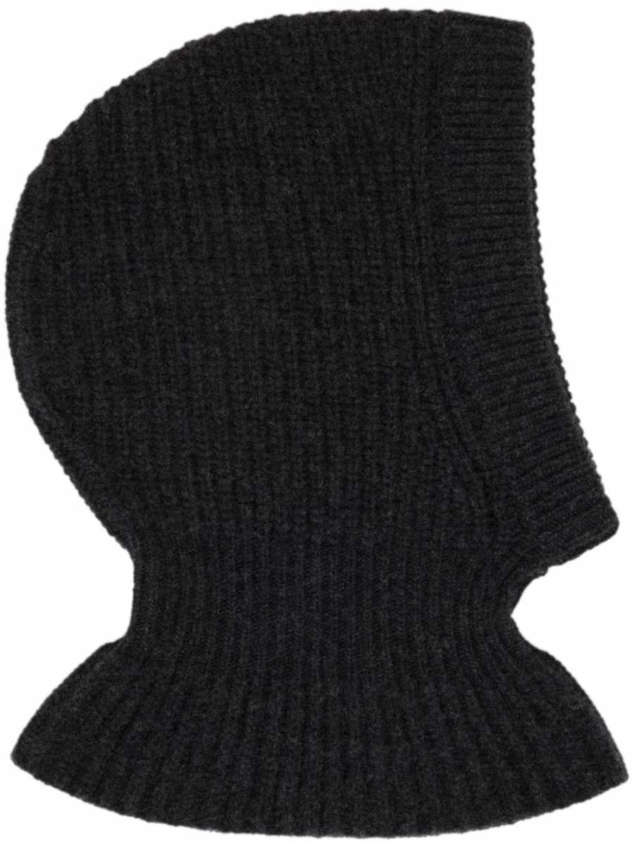 ribbed-knit lambs wool balaclava