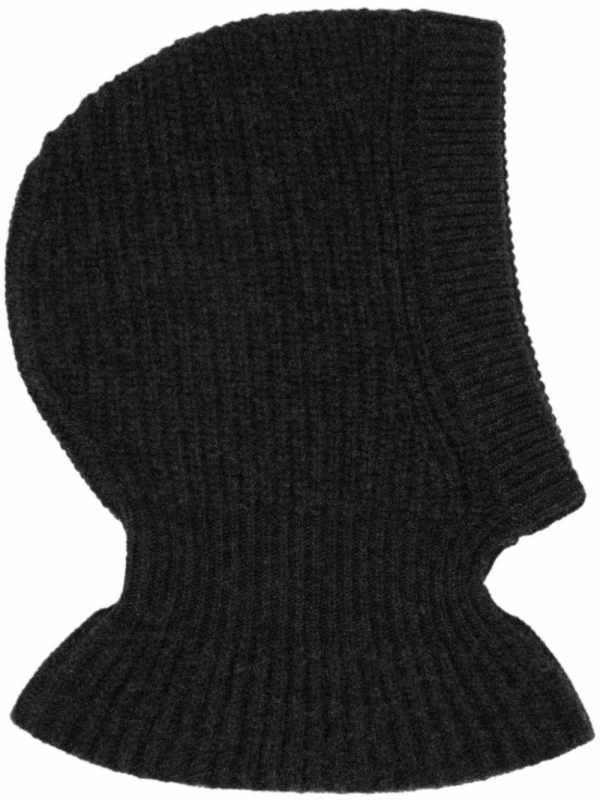 ribbed-knit lambs wool balaclava